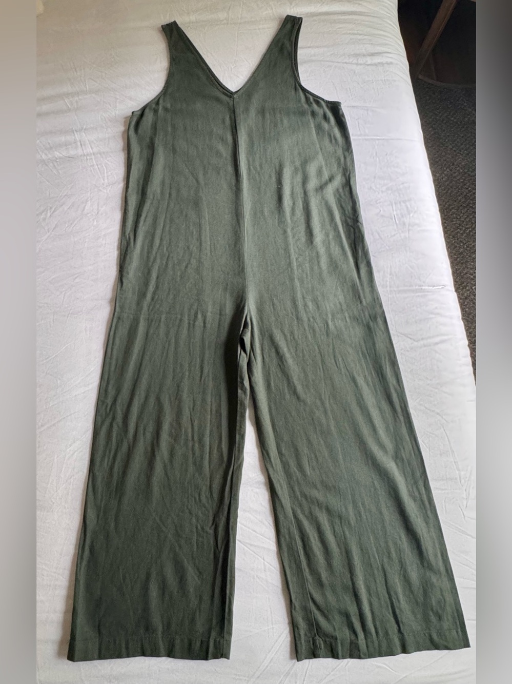 Universal Thread Green Linen Blend Jumpsuit Jumper S NWT Pockets Wide Leg